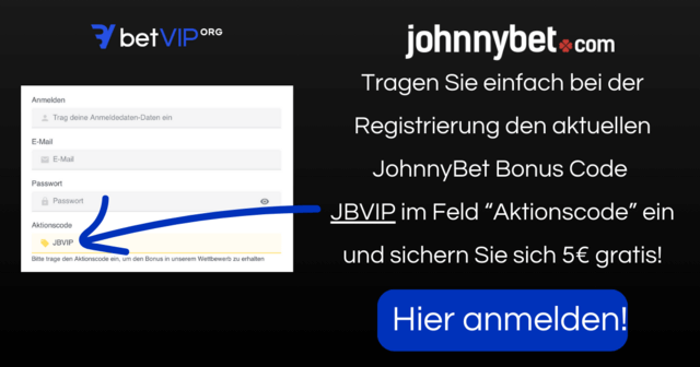 JohnnyBet Aktionscode Registrierung