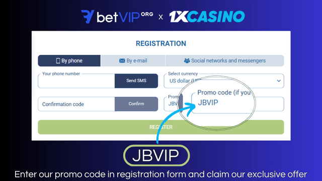 1xcasino promo code registration