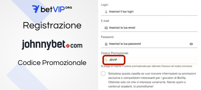 codice registrazione johnnybet