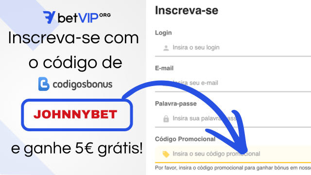 formulário de registo com o código promocional Codigos Bonus 2026